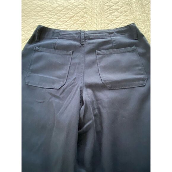 Time and Tru Wide Leg High Waisted Pants with Utility Pockets NWOT Navy Size 6 - Picture 8 of 11